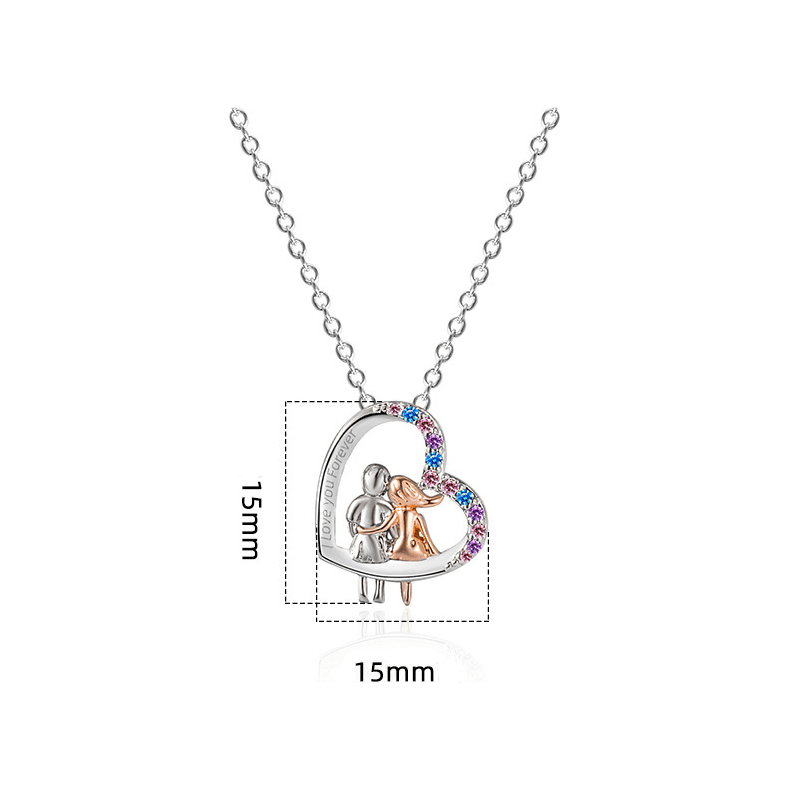 Fashion Creative Love Couple Necklace Heart Shape Exquisite Simple Valentine's Day Gift