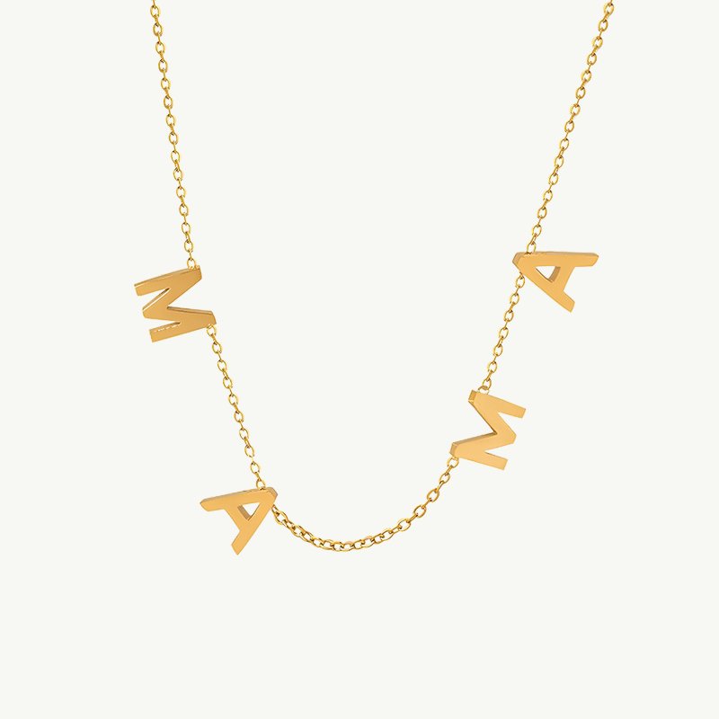 Stainless steel 26 alphabet pendant necklace