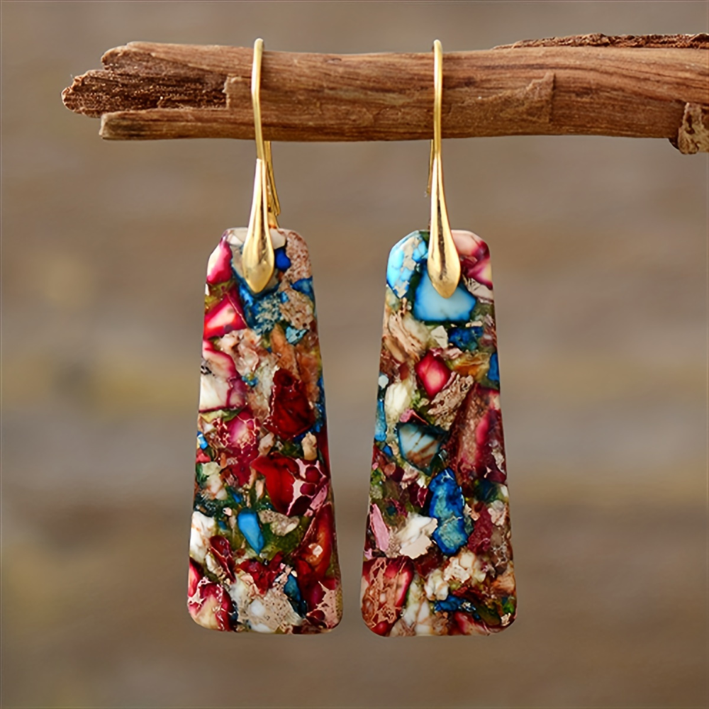 Imperial Agate - Imperial Jasper earrings in natural stone