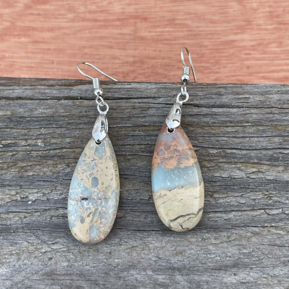 Lucy earrings - Natural sea jasper