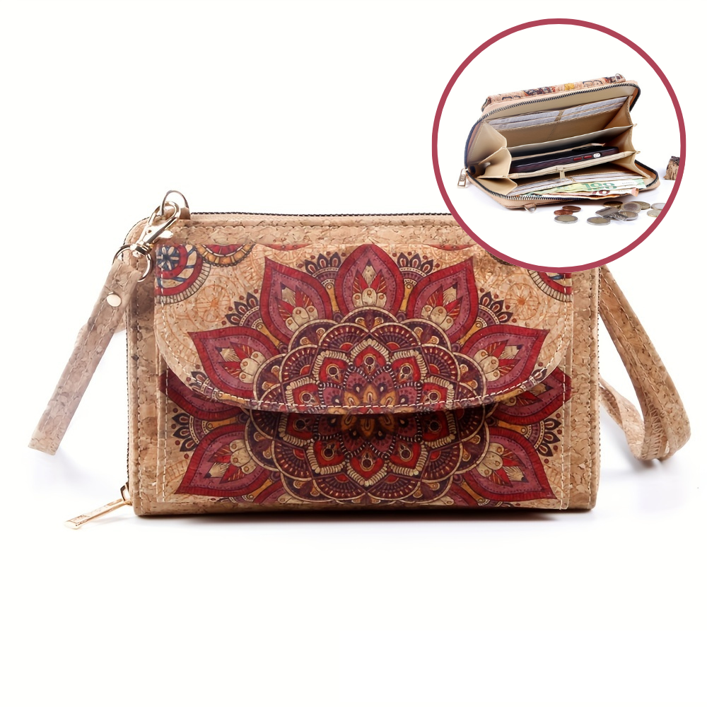 Fleur collection by Inge - cork bag with ethnic floral print