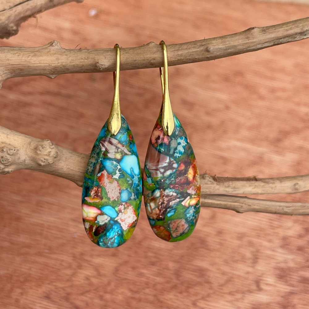 Elise Earrings - Natural Stone