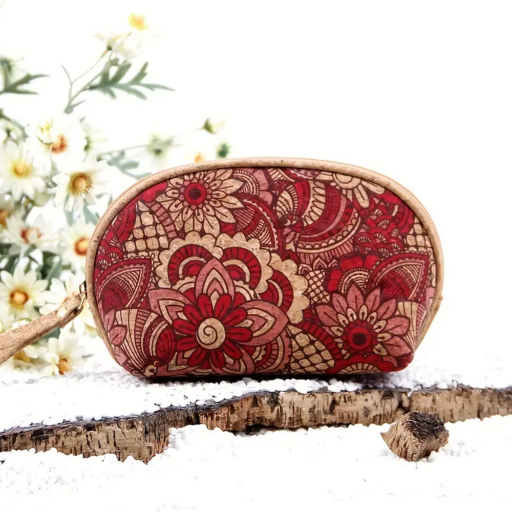 Rosalinde collection - vintage cork wallet with mandala print