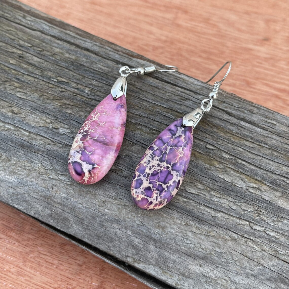 Sterre earrings - Natural purple jasper