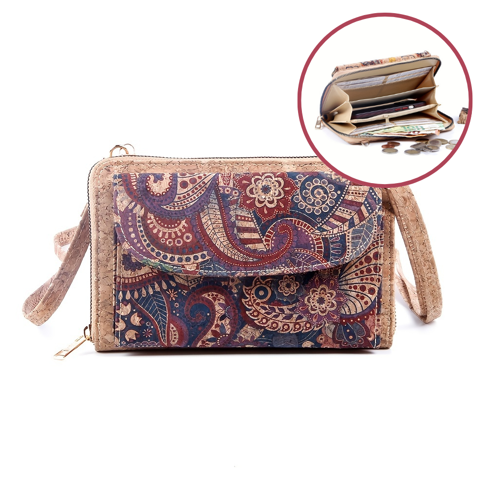 Lisanne Collection - Korktasche mit Paisley-Motiv