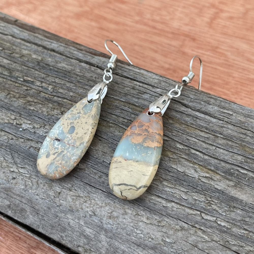 Lucy earrings - Natural sea jasper