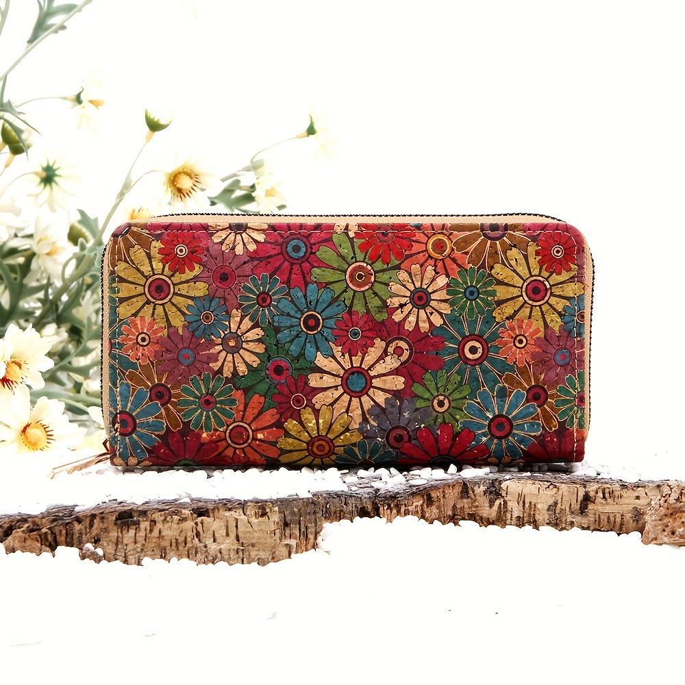 Rose Collection: long boho style cork wallet