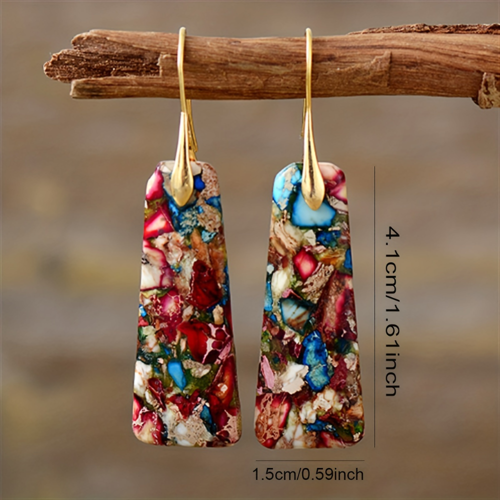 Imperial Agate - Imperial Jasper earrings in natural stone