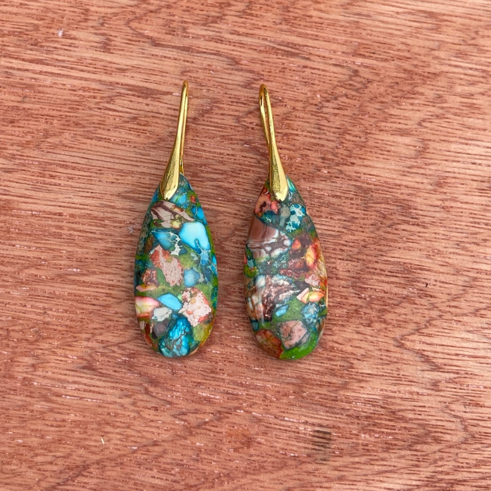 Elise Earrings - Natural Stone