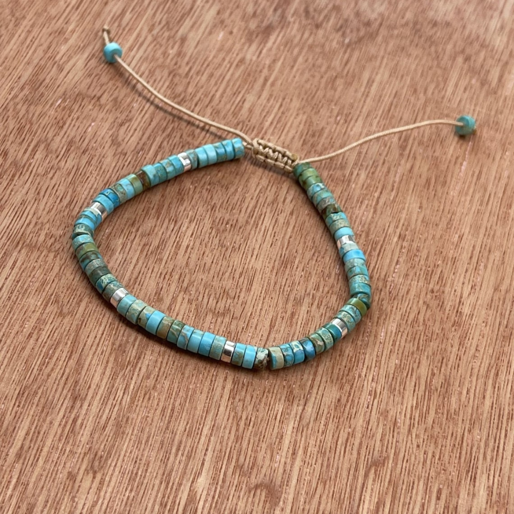 Luka Turquoise Bracelet - Natural Sea Jasper Sedimentary Stone