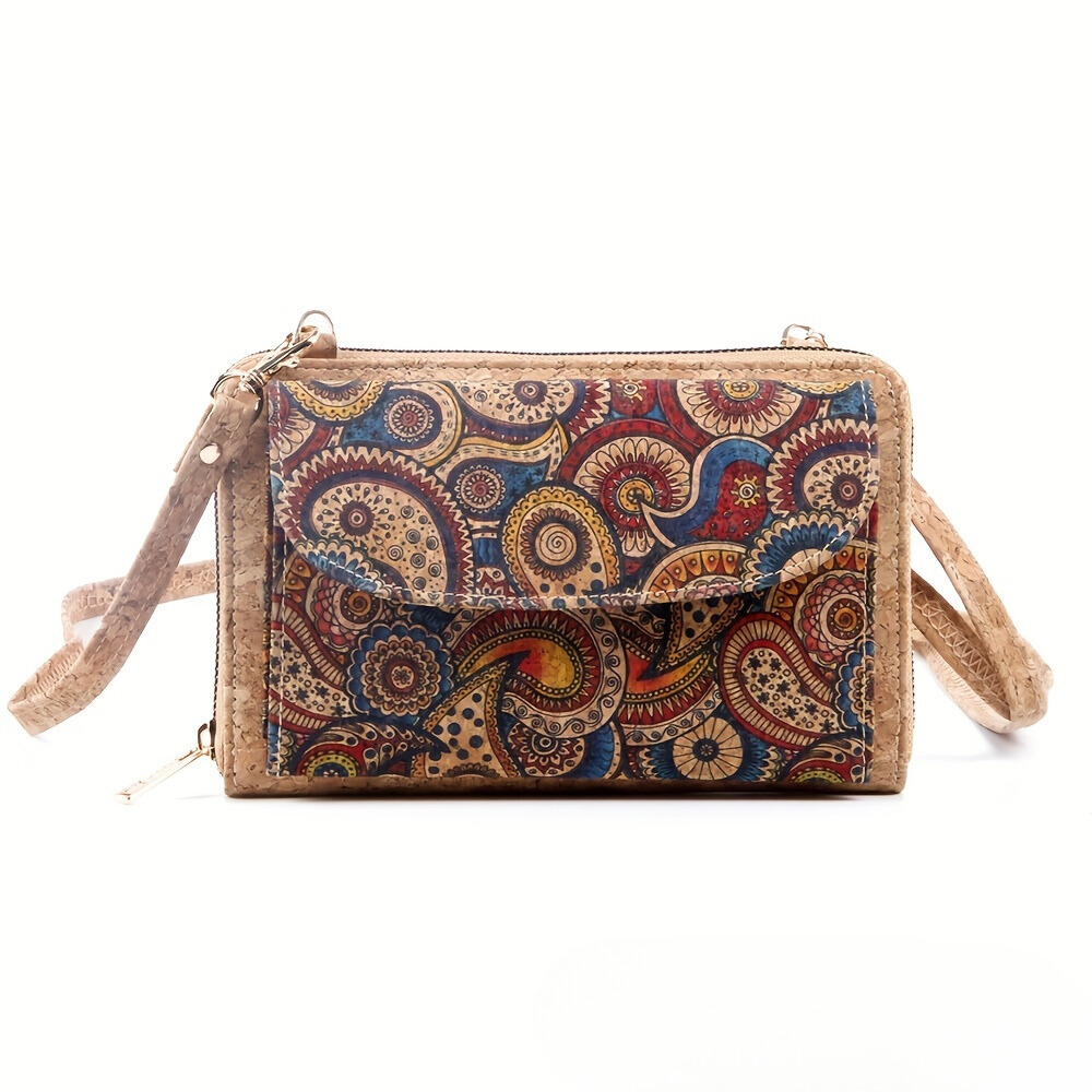 Lisanne Collection - Korktasche mit Paisley-Motiv