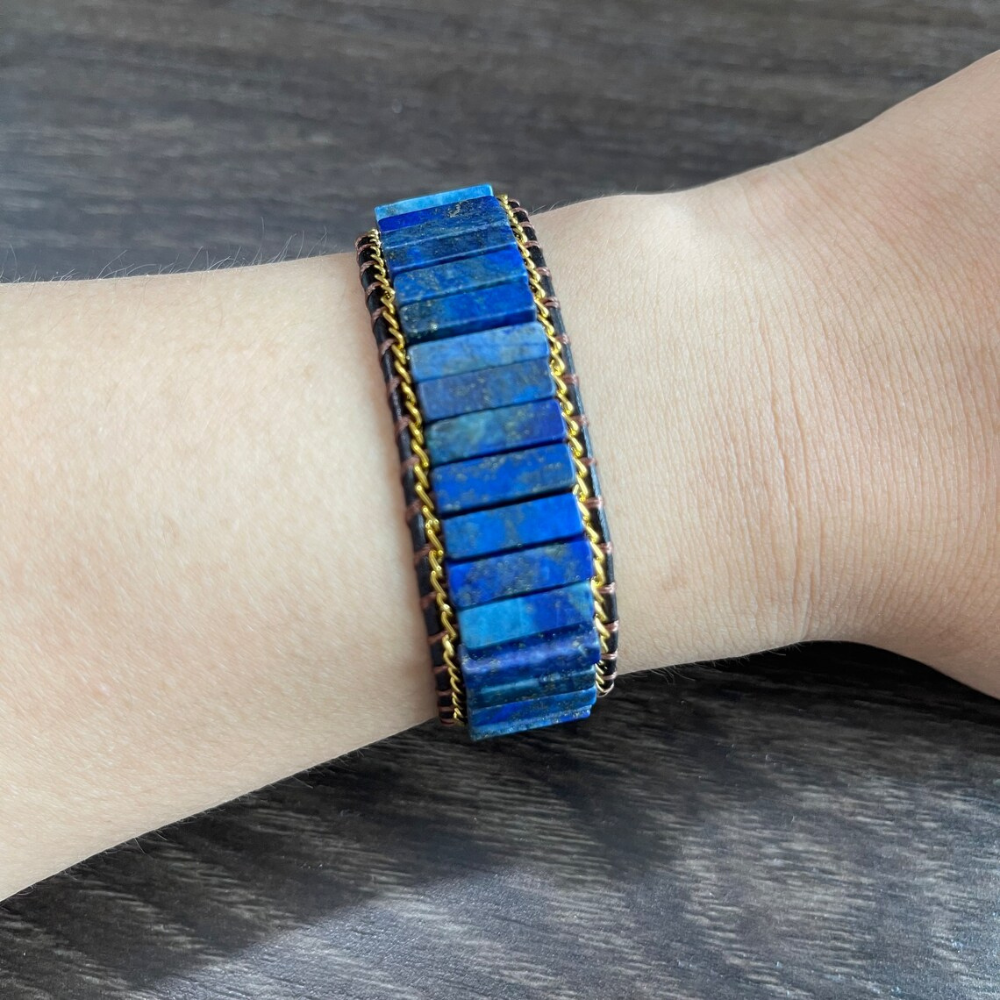 Morgan-Armband - Naturstein Lapislazuli