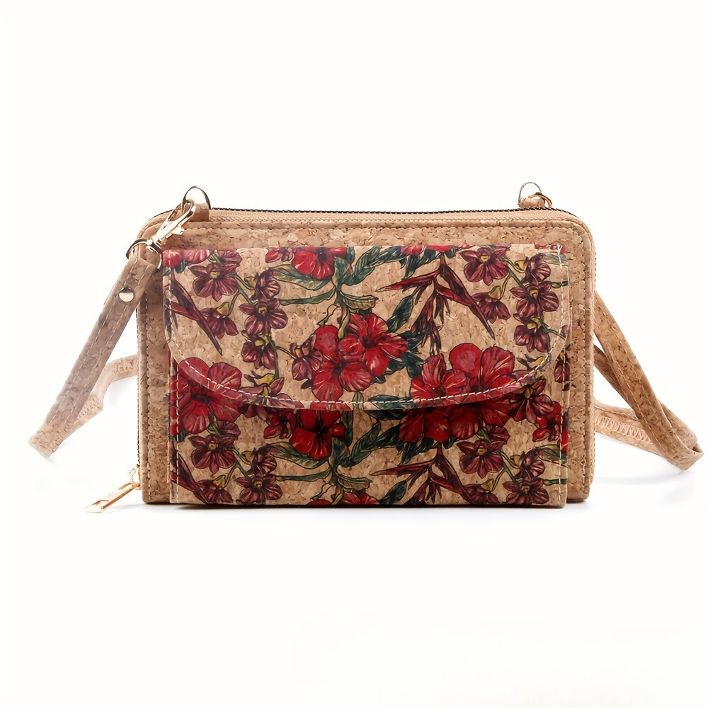 Fleur collection by Inge - cork bag with ethnic floral print