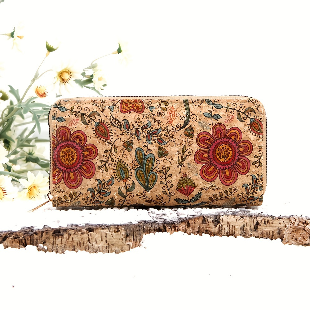 Rose Collection: long boho style cork wallet