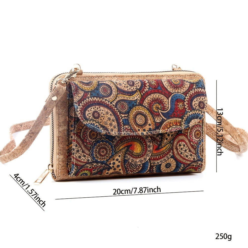 Lisanne Collection - Korktasche mit Paisley-Motiv