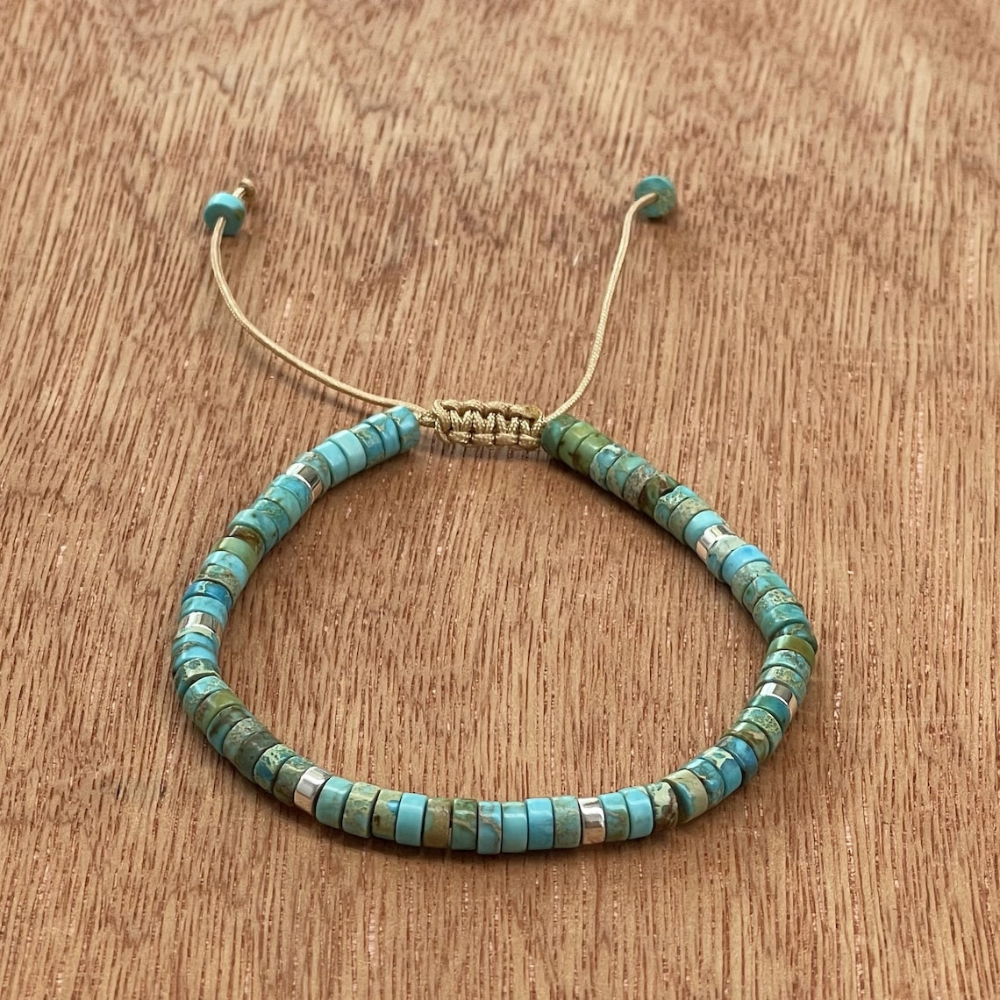 Luka Turquoise Bracelet - Natural Sea Jasper Sedimentary Stone