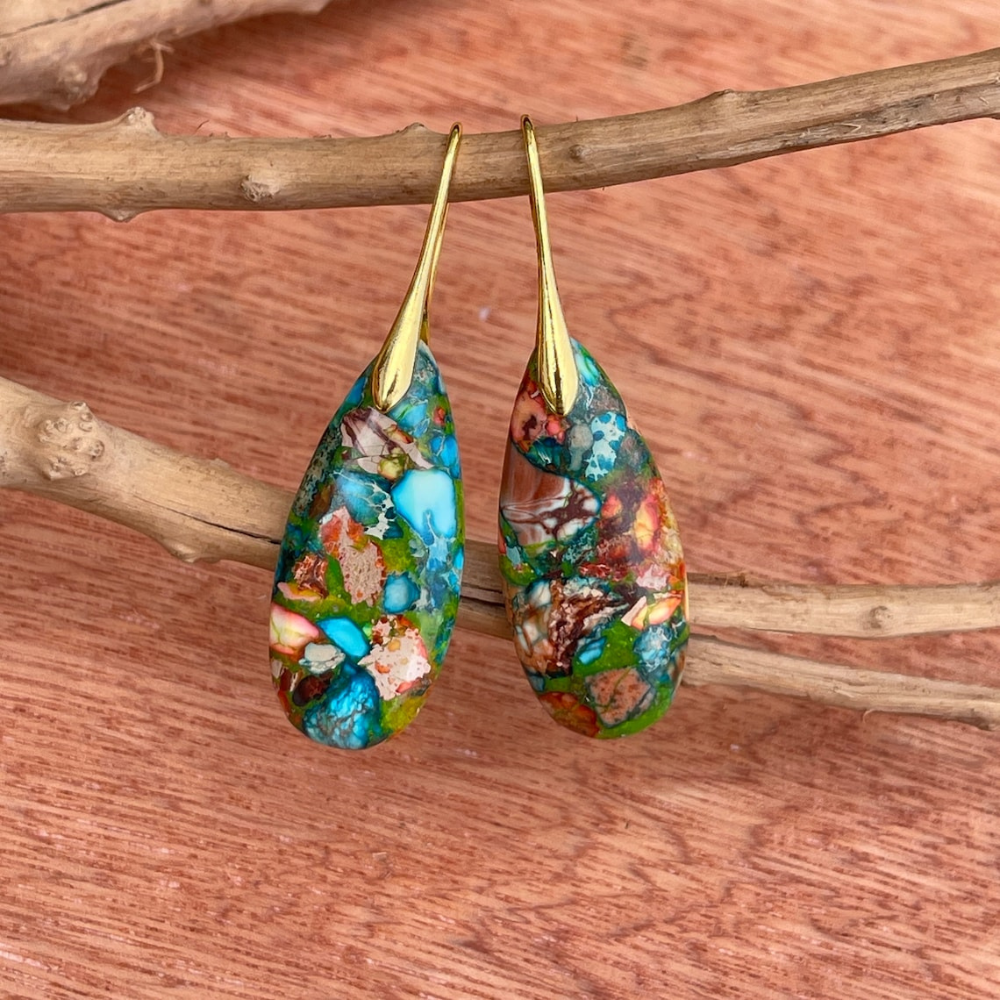 Elise Earrings - Natural Stone