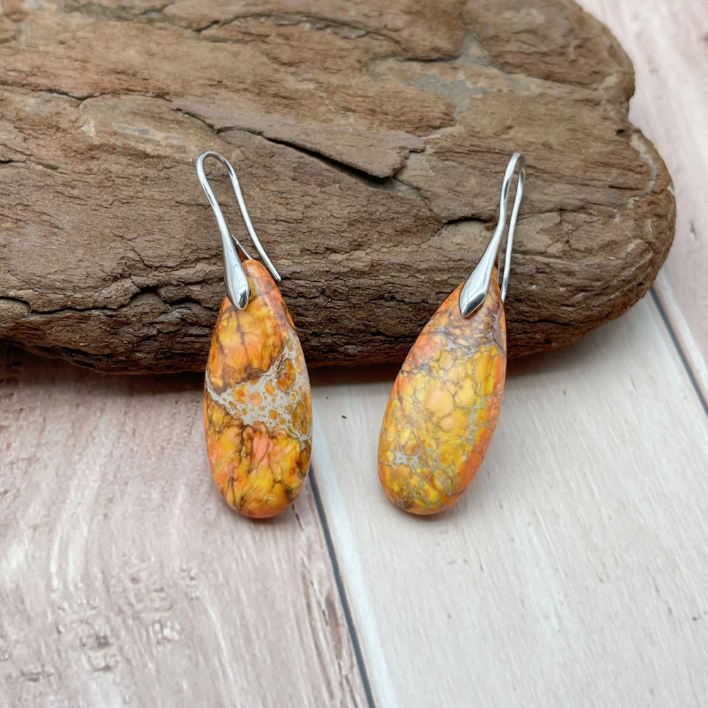 June earrings - Natural stones from marine sediments