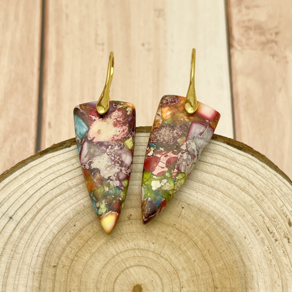 Thirza earrings - Natural sedimentary stone from the Red Sea