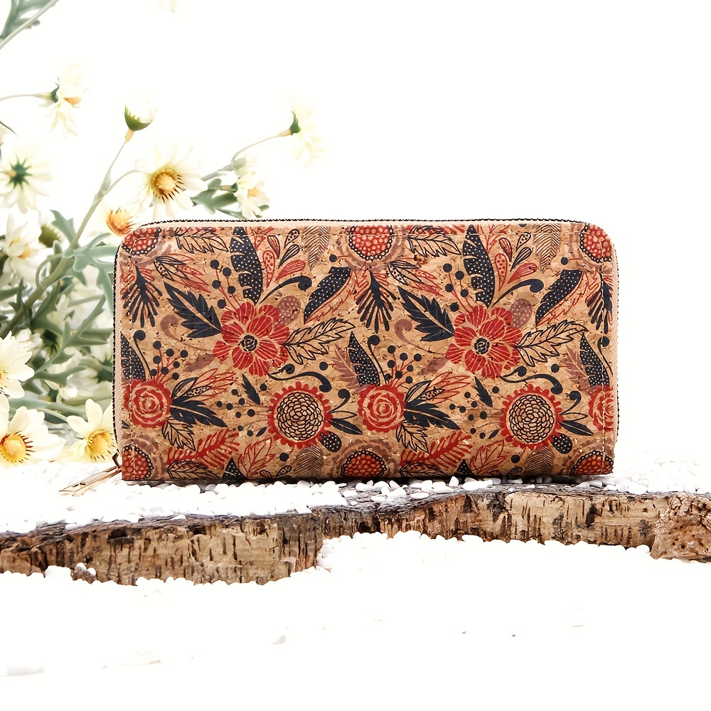 Rose Collection: long boho style cork wallet