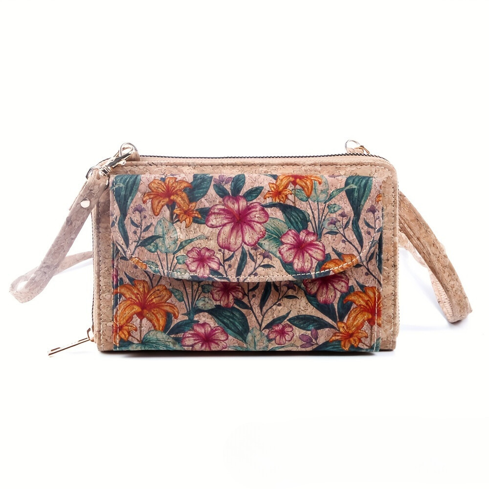 Fleur collection by Inge - cork bag with ethnic floral print