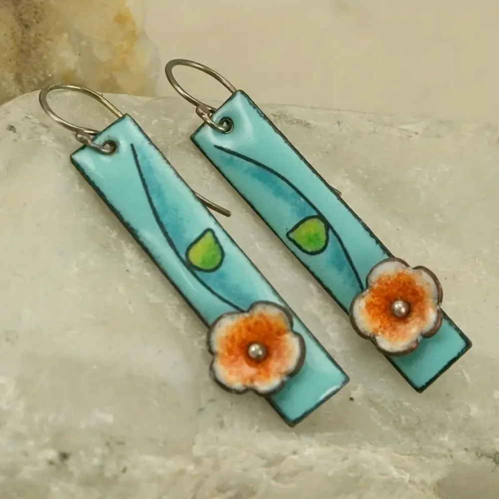 Boho style floral earrings