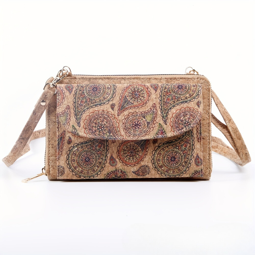 Lisanne Collection - Korktasche mit Paisley-Motiv