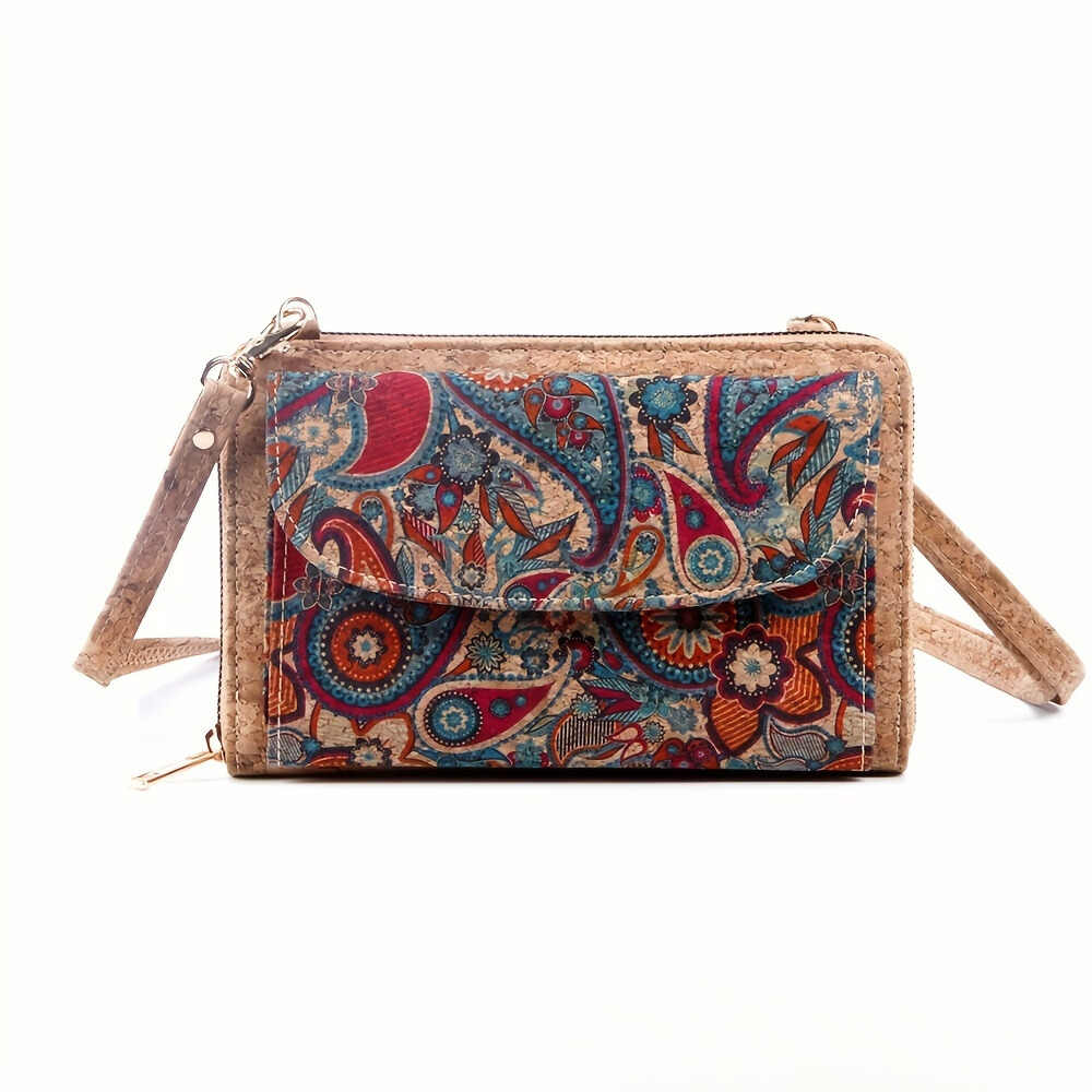 Lisanne Collection - Korktasche mit Paisley-Motiv