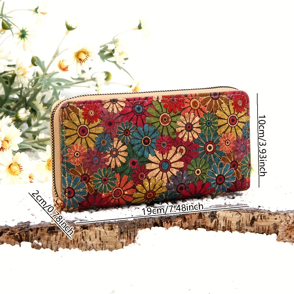 Rose Collection: long boho style cork wallet