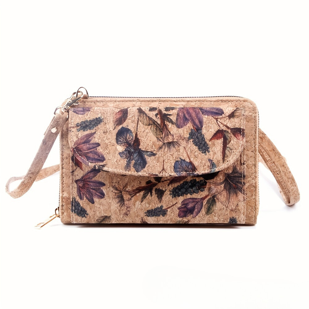 Fleur collection by Inge - cork bag with ethnic floral print