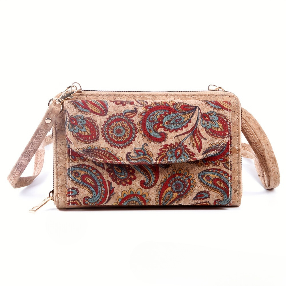 Lisanne Collection - Korktasche mit Paisley-Motiv