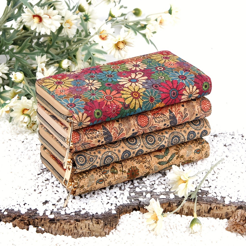 Rose Collection: long boho style cork wallet