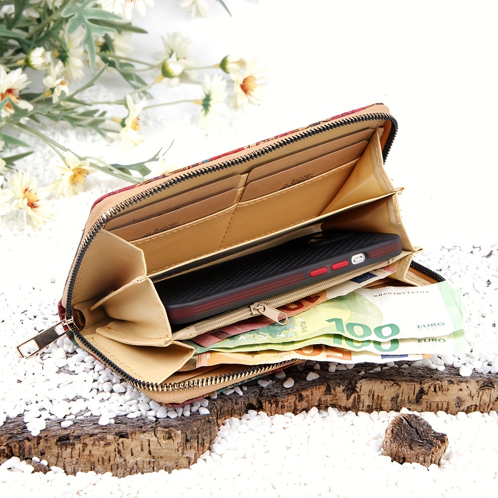 Rose Collection: long boho style cork wallet