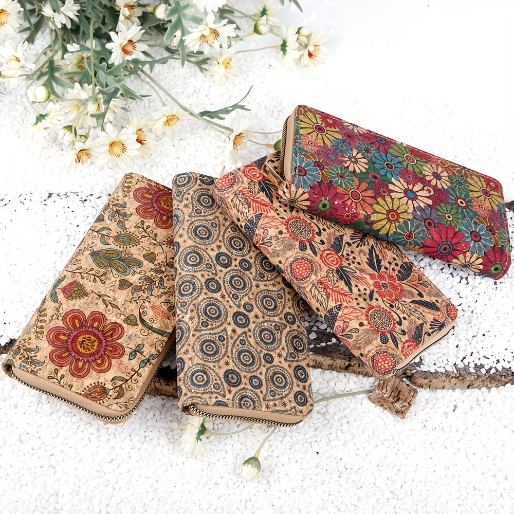 Rose Collection: long boho style cork wallet