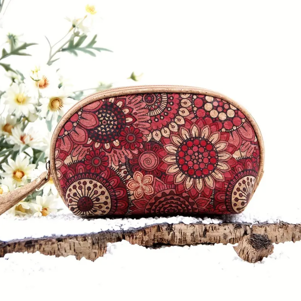 Rosalinde collection - vintage cork wallet with mandala print