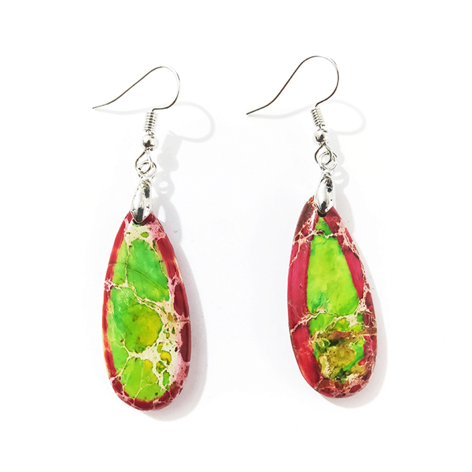 Colorful Emperor Stone Earrings Retro Style Drop Shape Earrings