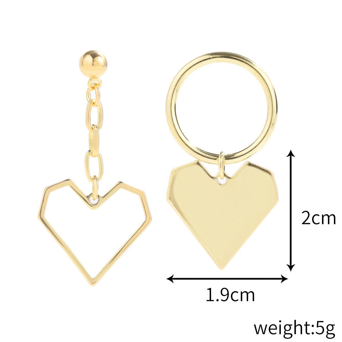 Premium Feeling Earrings Love Heart Silver Pin Earrings