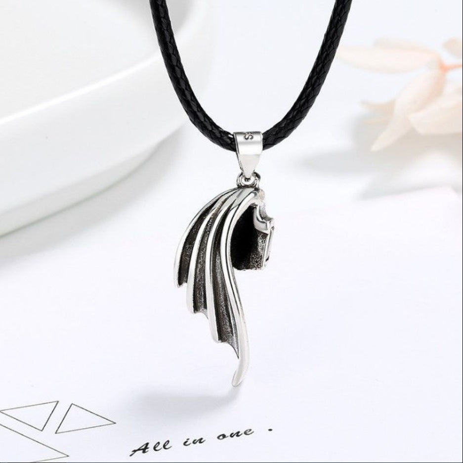 Devil and angel couple necklace