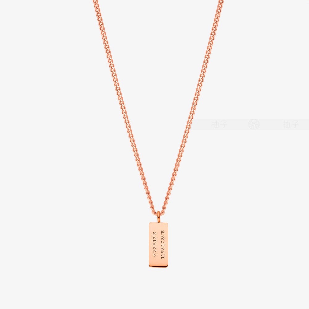 Custom designed long engraved diy necklace